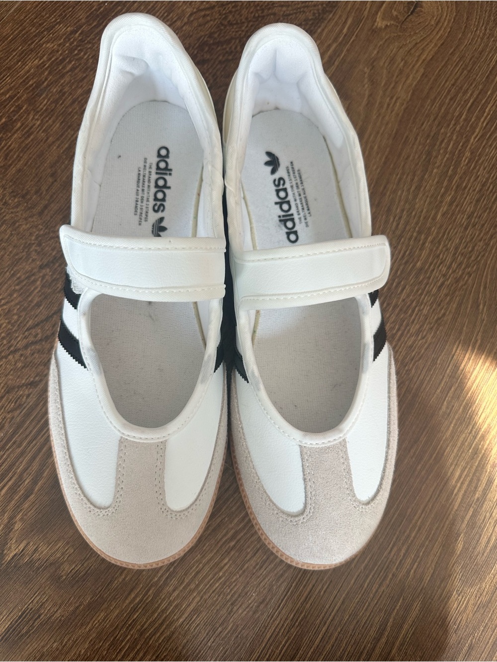 adidas Women’s White and Black Mary Jane Casual Sneakers